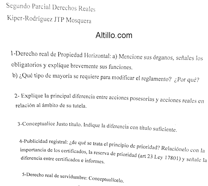 2º Parcial D Derechos Reales Kiper Rodriguez 2019 Derecho Uba